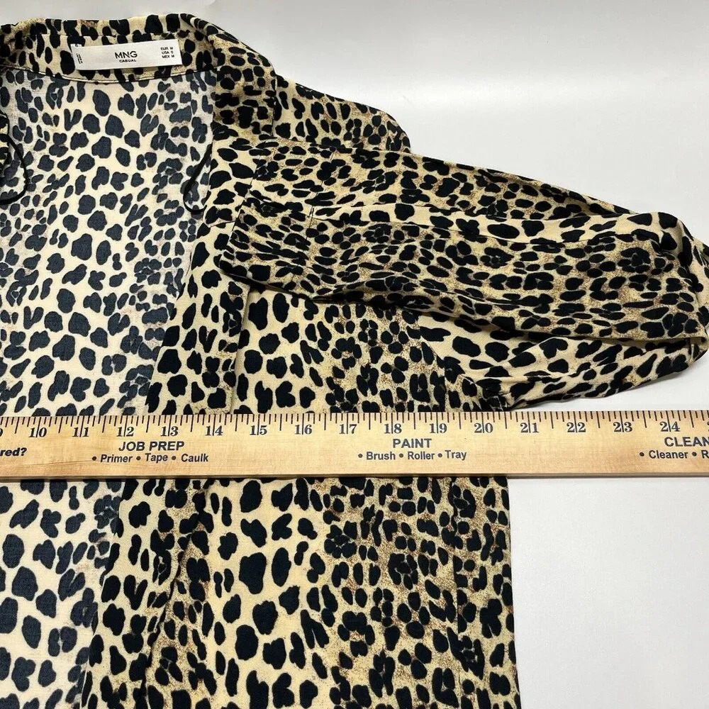 Mng Casual Leopard Print Open Front Jacket Womens… - image 8